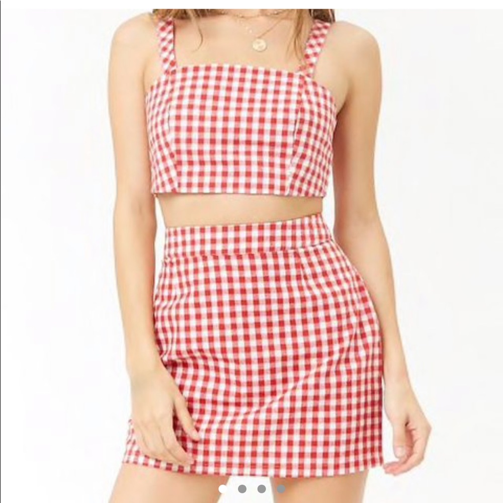 nwt red gingham set